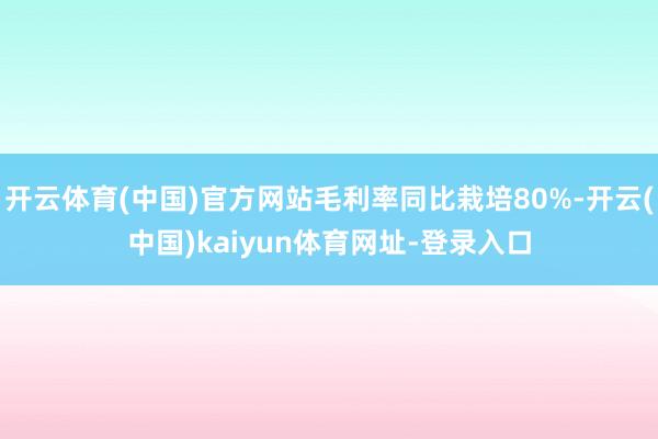 开云体育(中国)官方网站毛利率同比栽培80%-开云(中国)kaiyun体育网址-登录入口