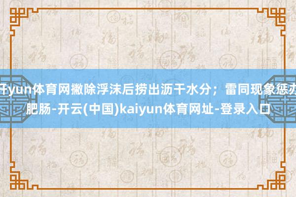 开yun体育网撇除浮沫后捞出沥干水分；雷同现象惩办肥肠-开云(中国)kaiyun体育网址-登录入口