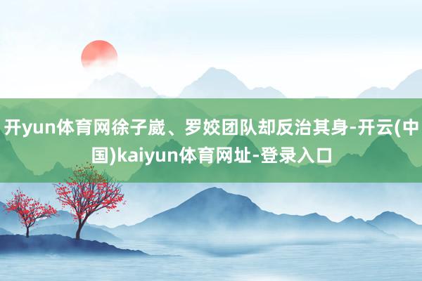 开yun体育网徐子崴、罗姣团队却反治其身-开云(中国)kaiyun体育网址-登录入口