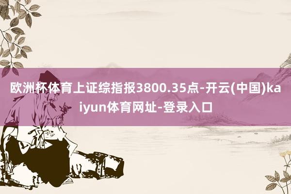 欧洲杯体育上证综指报3800.35点-开云(中国)kaiyun体育网址-登录入口