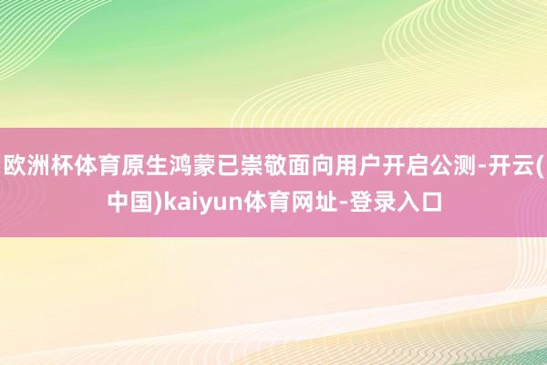欧洲杯体育原生鸿蒙已崇敬面向用户开启公测-开云(中国)kaiyun体育网址-登录入口