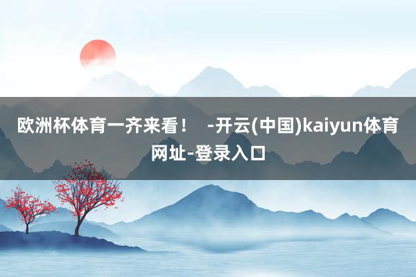 欧洲杯体育一齐来看！  -开云(中国)kaiyun体育网址-登录入口