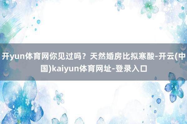开yun体育网你见过吗？天然婚房比拟寒酸-开云(中国)kaiyun体育网址-登录入口