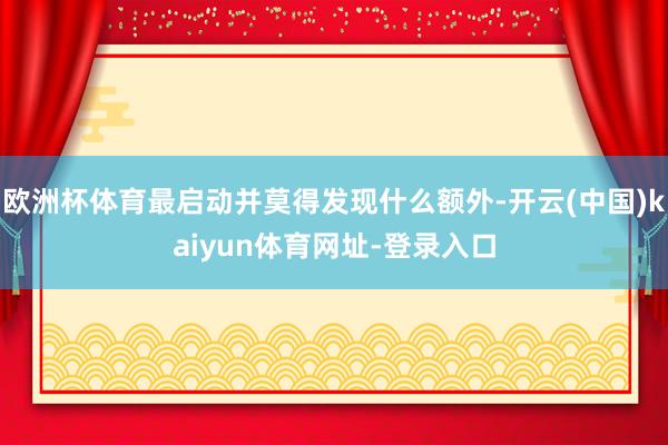 欧洲杯体育最启动并莫得发现什么额外-开云(中国)kaiyun体育网址-登录入口