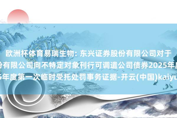 欧洲杯体育易瑞生物: 东兴证券股份有限公司对于深圳市易瑞生物技艺股份有限公司向不特定对象刊行可调遣公司债券2025年度第一次临时受托处罚事务证据-开云(中国)kaiyun体育网址-登录入口
