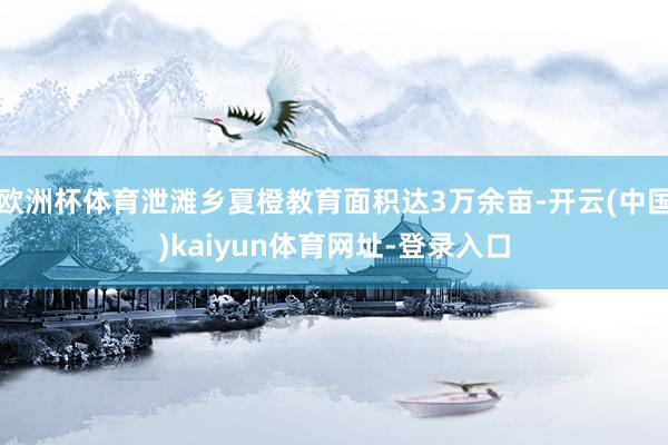 欧洲杯体育泄滩乡夏橙教育面积达3万余亩-开云(中国)kaiyun体育网址-登录入口