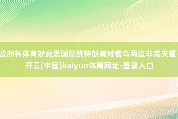 欧洲杯体育好意思国总统特朗普对俄乌两边非常失望-开云(中国)kaiyun体育网址-登录入口